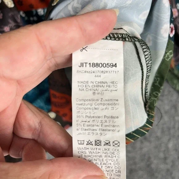 Emery Rose Patchwork Print Babydoll Blouse‎ Size 1XL Cottagecore Country - Picture 5 of 10